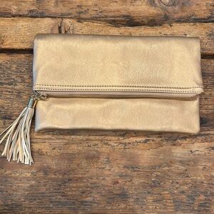 Rose Gold Metallic Clutch - No Brand